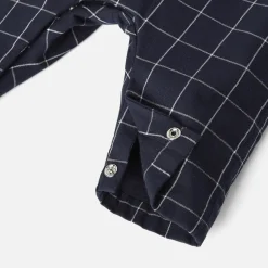 Combinaison, Barboteuse Et Ensemble-Jacadi Salopette bébé garçon à carreaux - MARINE/BLANC