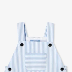 Combinaison, Barboteuse Et Ensemble-Jacadi Salopette courte bébé garçon en popeline - BLEU/BLANC