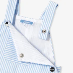 Combinaison, Barboteuse Et Ensemble-Jacadi Salopette courte bébé garçon en popeline - BLEU/BLANC