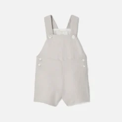 Combinaison, Salopette Et Ensemble-Jacadi Salopette en lin bébé garçon - GRIS SOURIS