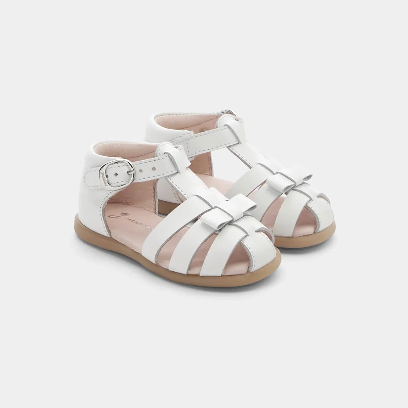 Sandales Et Nu-Pieds|Chaussures-Jacadi Sandales bébé fille en cuir - blanc BLANC JACADI