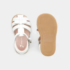 Sandales Et Nu-Pieds|Chaussures-Jacadi Sandales bébé fille en cuir - blanc BLANC JACADI