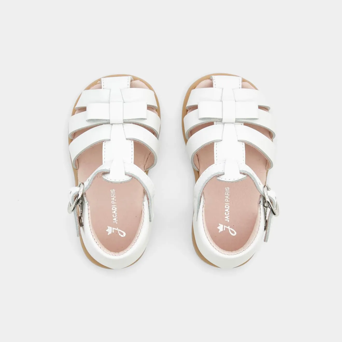 Sandales Et Nu-Pieds|Chaussures-Jacadi Sandales bébé fille en cuir - blanc BLANC JACADI