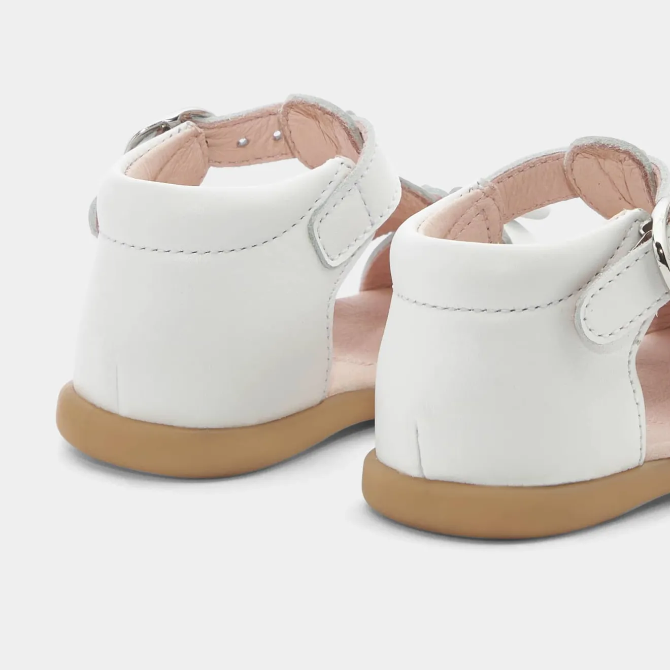 Sandales Et Nu-Pieds|Chaussures-Jacadi Sandales bébé fille en cuir - blanc BLANC JACADI