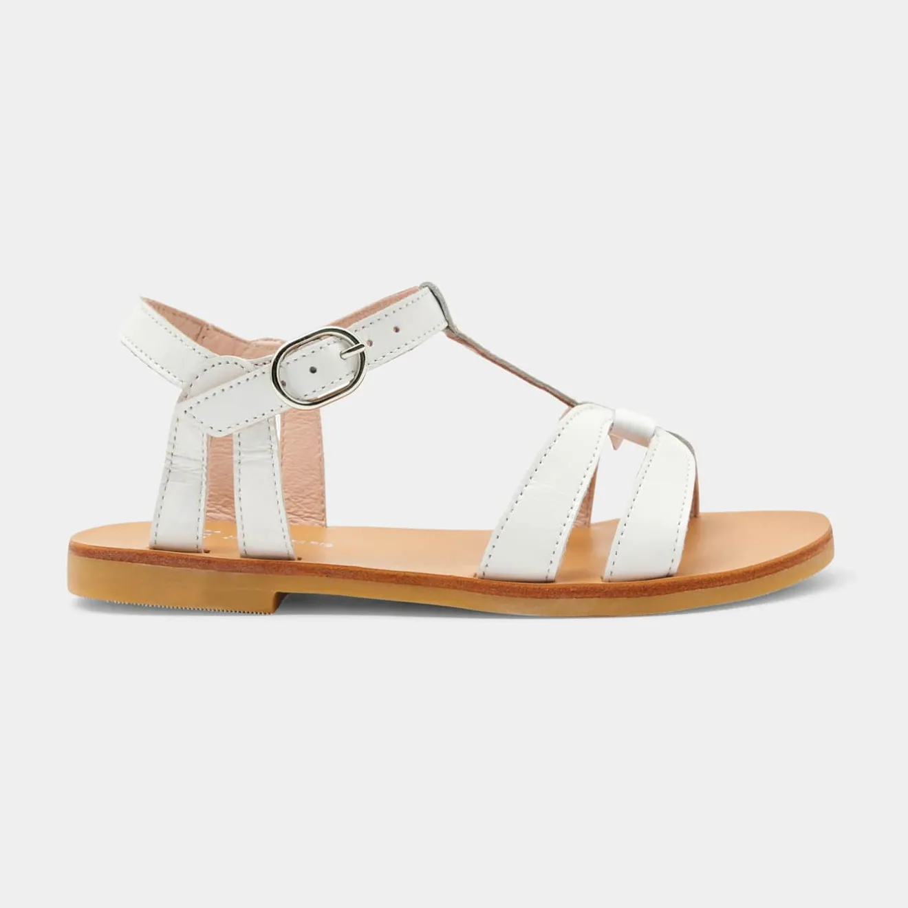 Chaussures|Sandales Et Nu-Pieds-Jacadi Sandales enfant fille en cuir - blanc BLANC JACADI