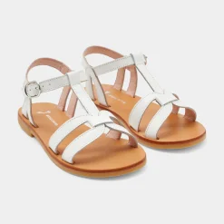 Chaussures|Sandales Et Nu-Pieds-Jacadi Sandales enfant fille en cuir - blanc BLANC JACADI