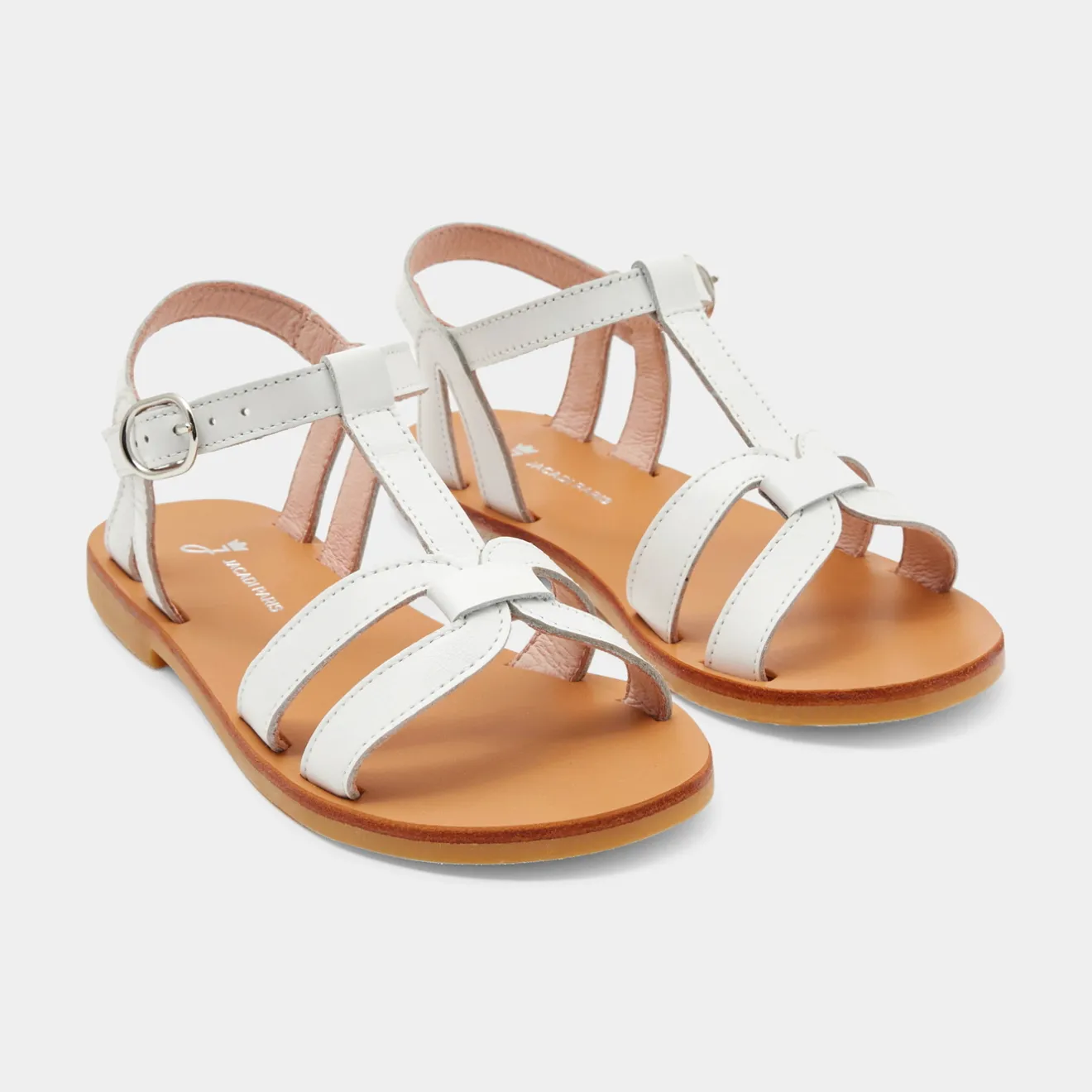 Chaussures|Sandales Et Nu-Pieds-Jacadi Sandales enfant fille en cuir - blanc BLANC JACADI
