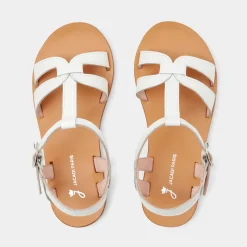 Chaussures|Sandales Et Nu-Pieds-Jacadi Sandales enfant fille en cuir - blanc BLANC JACADI