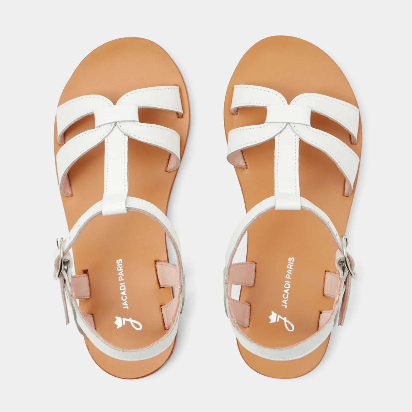 Chaussures|Sandales Et Nu-Pieds-Jacadi Sandales enfant fille en cuir - blanc BLANC JACADI