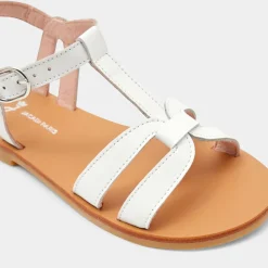 Chaussures|Sandales Et Nu-Pieds-Jacadi Sandales enfant fille en cuir - blanc BLANC JACADI