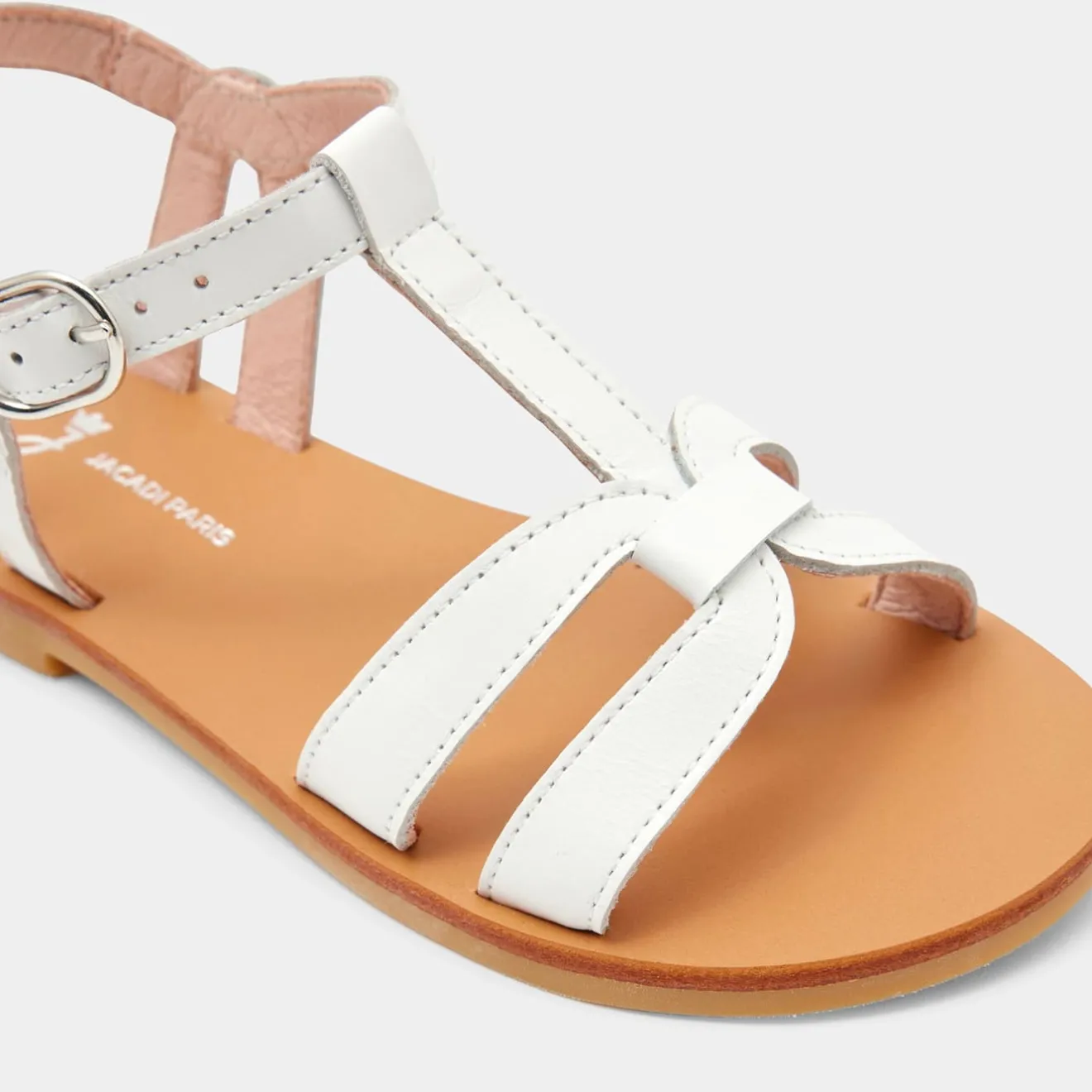 Chaussures|Sandales Et Nu-Pieds-Jacadi Sandales enfant fille en cuir - blanc BLANC JACADI
