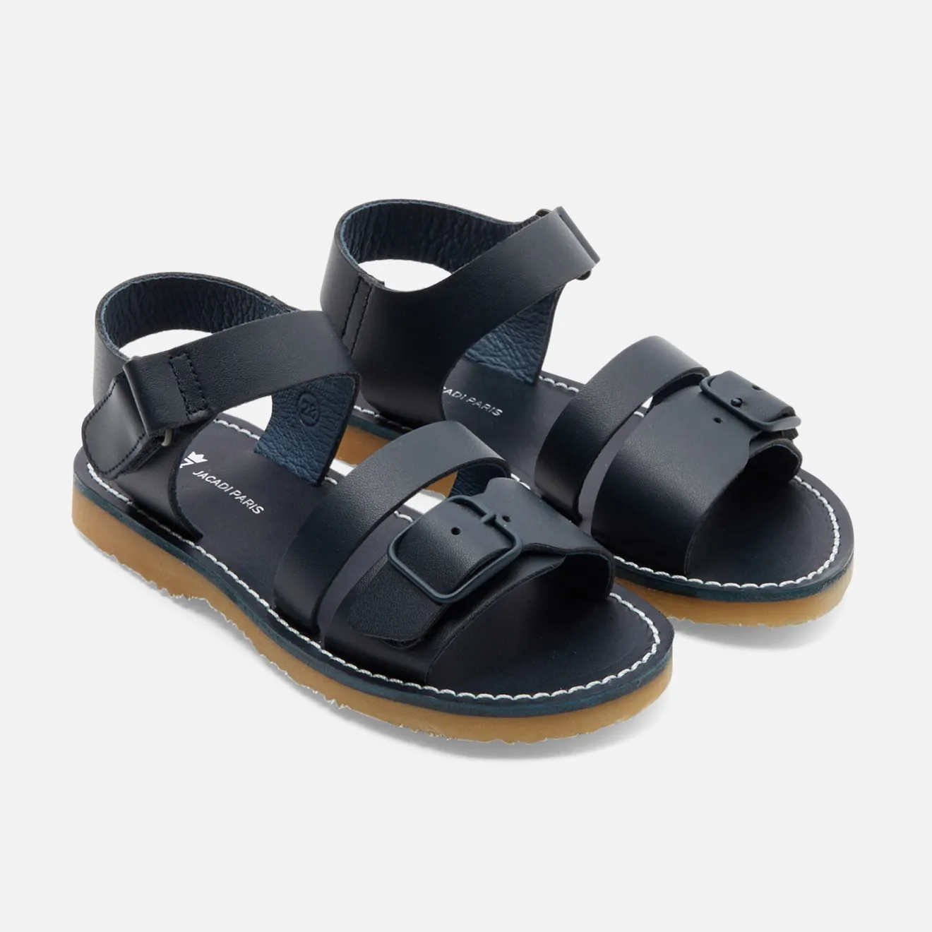 Nu-Pieds|Chaussures-Jacadi Sandales enfant garçon en cuir lisse - marine MARINE JACADI