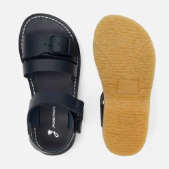 Nu-Pieds|Chaussures-Jacadi Sandales enfant garçon en cuir lisse - marine MARINE JACADI