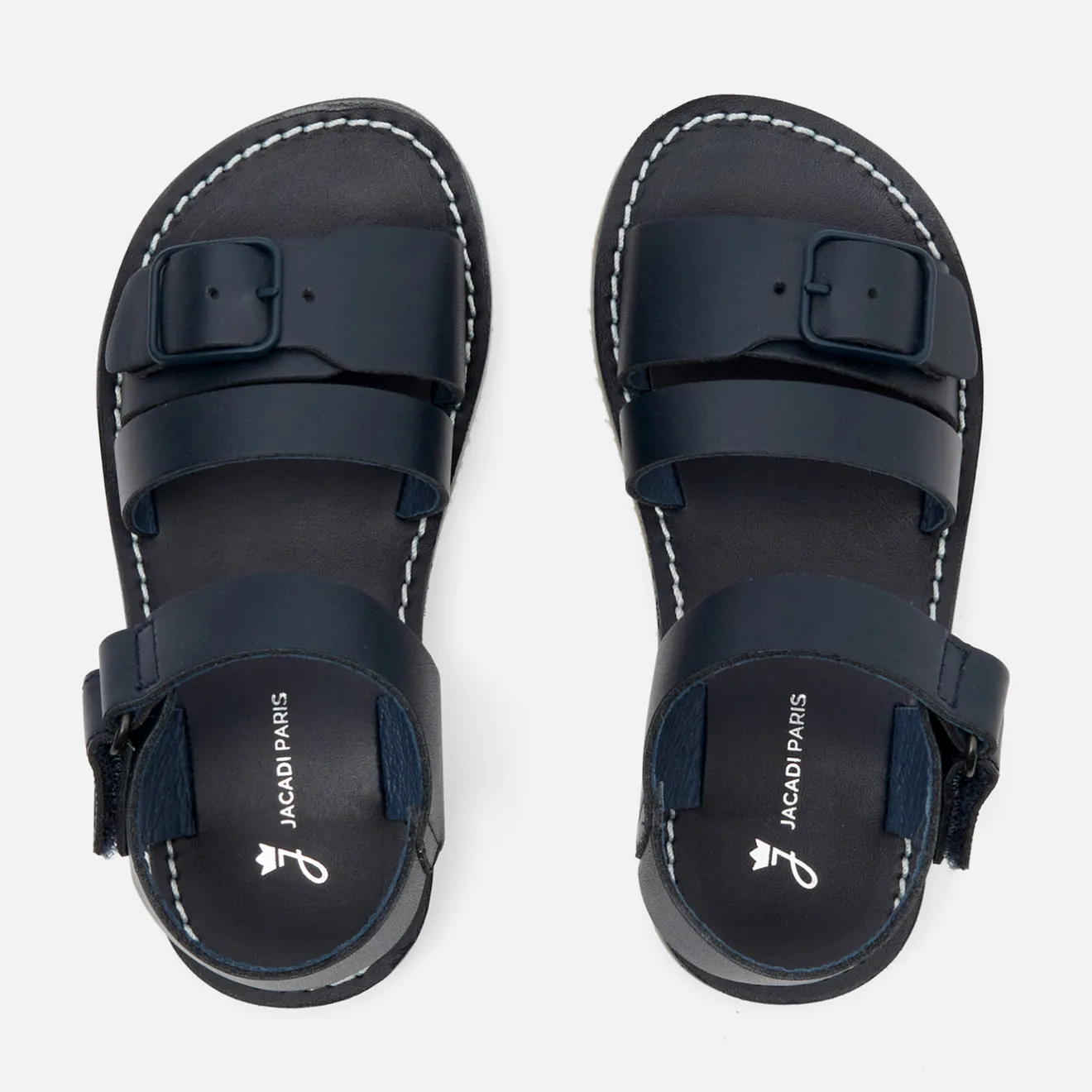 Nu-Pieds|Chaussures-Jacadi Sandales enfant garçon en cuir lisse - marine MARINE JACADI