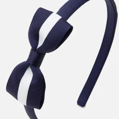 Accessoires-Jacadi Serre-tête enfant fille - MARINE/BLANC