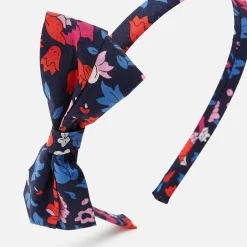 Accessoires-Jacadi Serre-tête enfant fille en tissu Liberty - lore MARINE/MULTICO