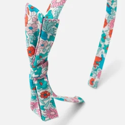 Accessoires-Jacadi Serre-tête enfant fille nœud Liberty - ROSE/VERT