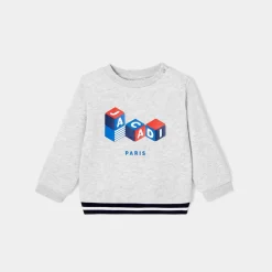 Pull, Sweat Et Cardigan-Jacadi Sweat bébé garçon en molleton - gris chine clair GRIS CHINE CLAIR JACADI