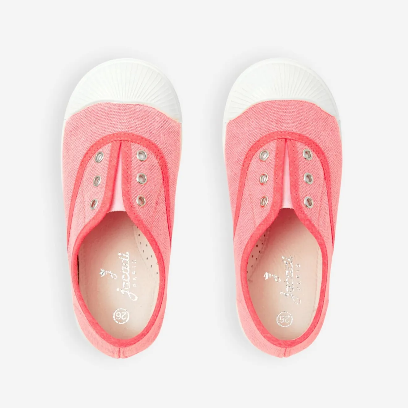 Chaussures En Toiles|Baskets Et Tennis-Jacadi Tennis en toile enfant fille - rose ROSE JACADI
