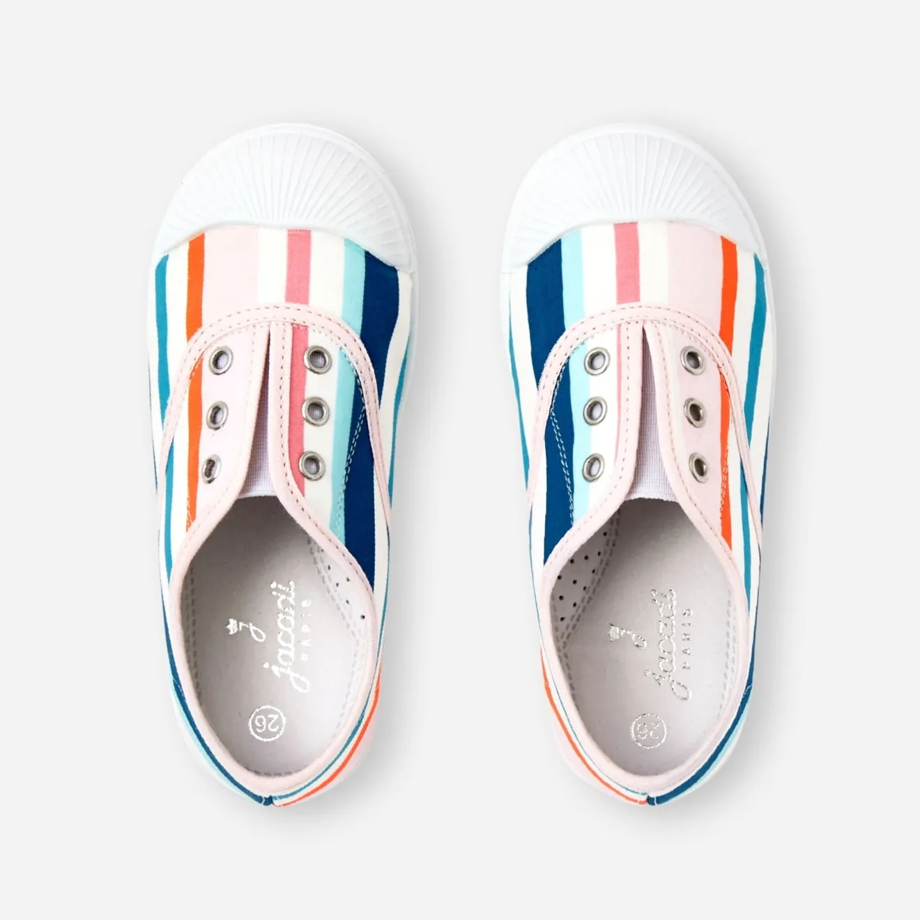 Chaussures En Toiles|Baskets Et Tennis-Jacadi Tennis en toile enfant fille - lore MULTICO