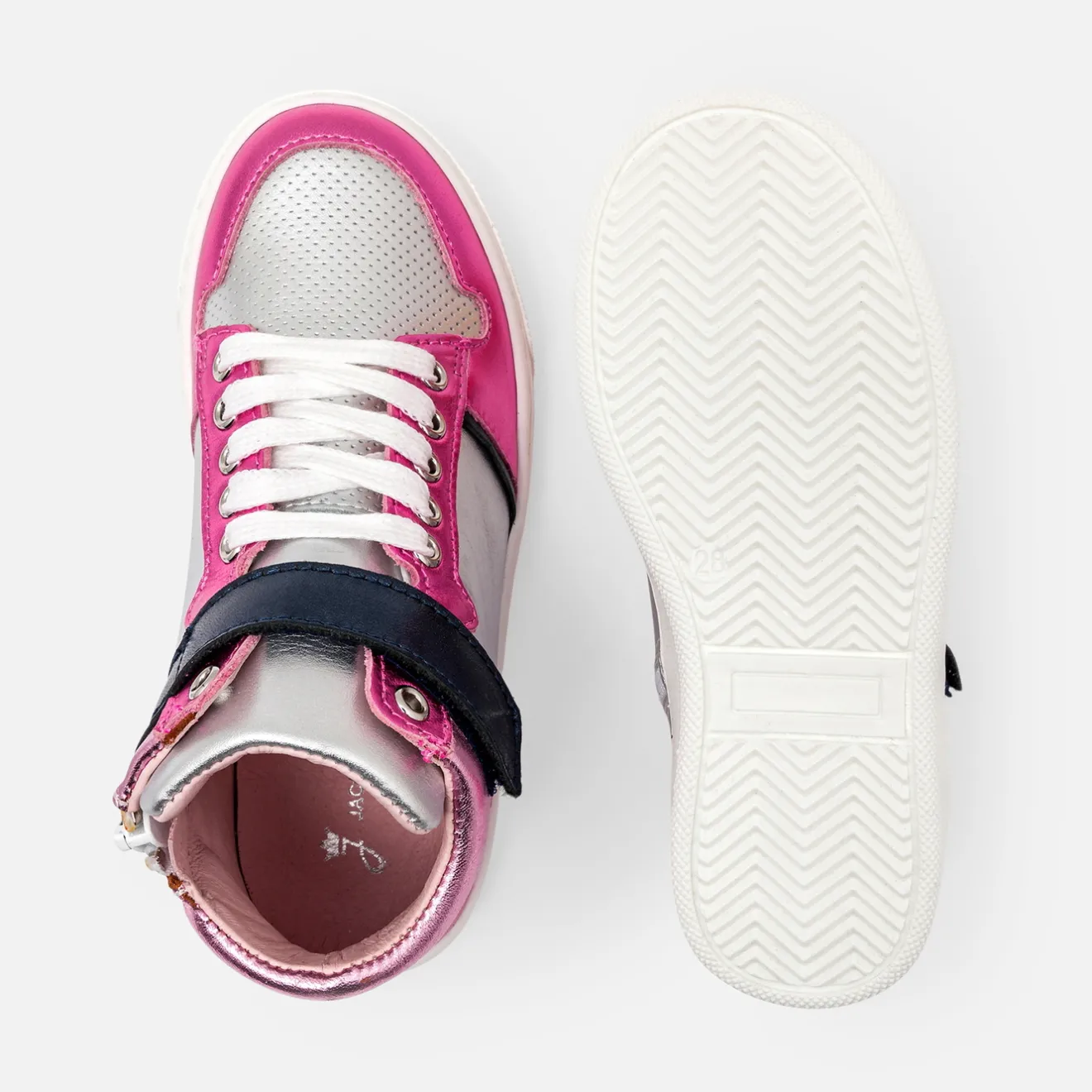 Baskets Et Tennis|Chaussures-Jacadi Tennis montantes enfant fille - lore ARGENT/MULTICO