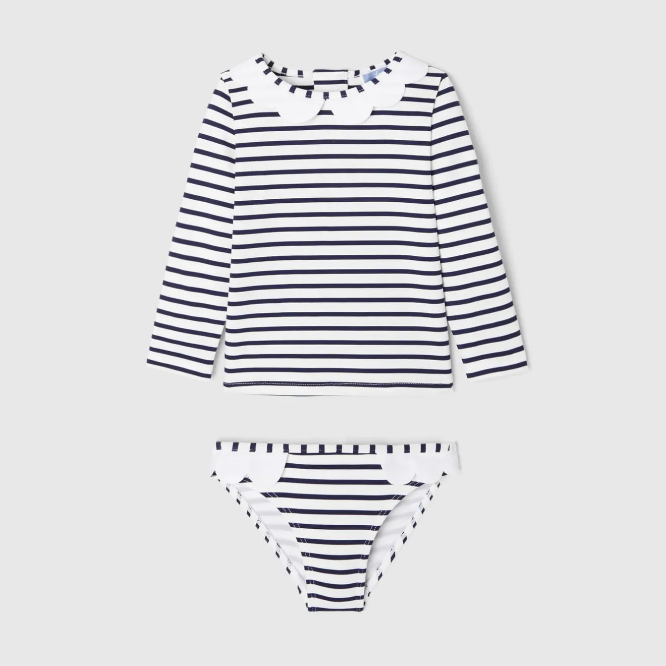 Maillot De Bain|Accessoires-Jacadi T-shirt de protection UV UPF 40+ et culotte de bain bébé fille - MARINE/BLANC
