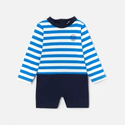 Maillot De Bain|Accessoires-Jacadi T-shirt de protection UV UPF 40+ et boxer de bain bébé garçon - BLANC/BLEU