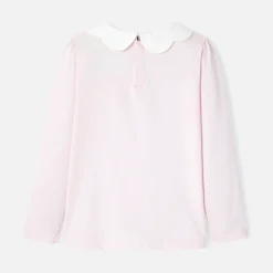 T-Shirt, Polo Et Sous-Pull-Jacadi T-shirt enfant fille à col festonné - rose poudre ROSE POUDRE JACADI