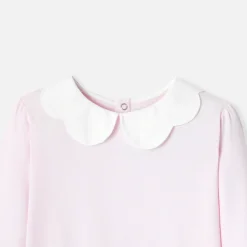 T-Shirt, Polo Et Sous-Pull-Jacadi T-shirt enfant fille à col festonné - rose poudre ROSE POUDRE JACADI