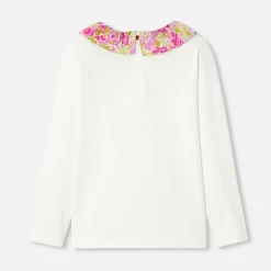 T-Shirt, Polo Et Sous-Pull-Jacadi T-shirt enfant fille à collerette - blanc doux BLANC DOUX JACADI