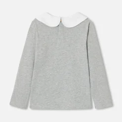 T-Shirt, Polo Et Sous-Pull-Jacadi T-shirt manches longues enfant fille - gris chine clair GRIS CHINE CLAIR JACADI