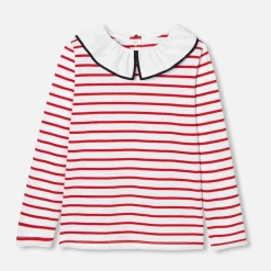 T-Shirt, Polo Et Sous-Pull-Jacadi T-shirt rayé enfant fille - BLANC/ROUGE