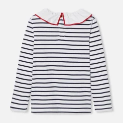 T-Shirt, Polo Et Sous-Pull-Jacadi T-shirt rayé enfant fille - BLANC/MARINE