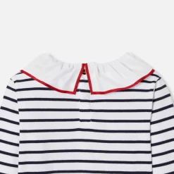 T-Shirt, Polo Et Sous-Pull-Jacadi T-shirt rayé enfant fille - BLANC/MARINE